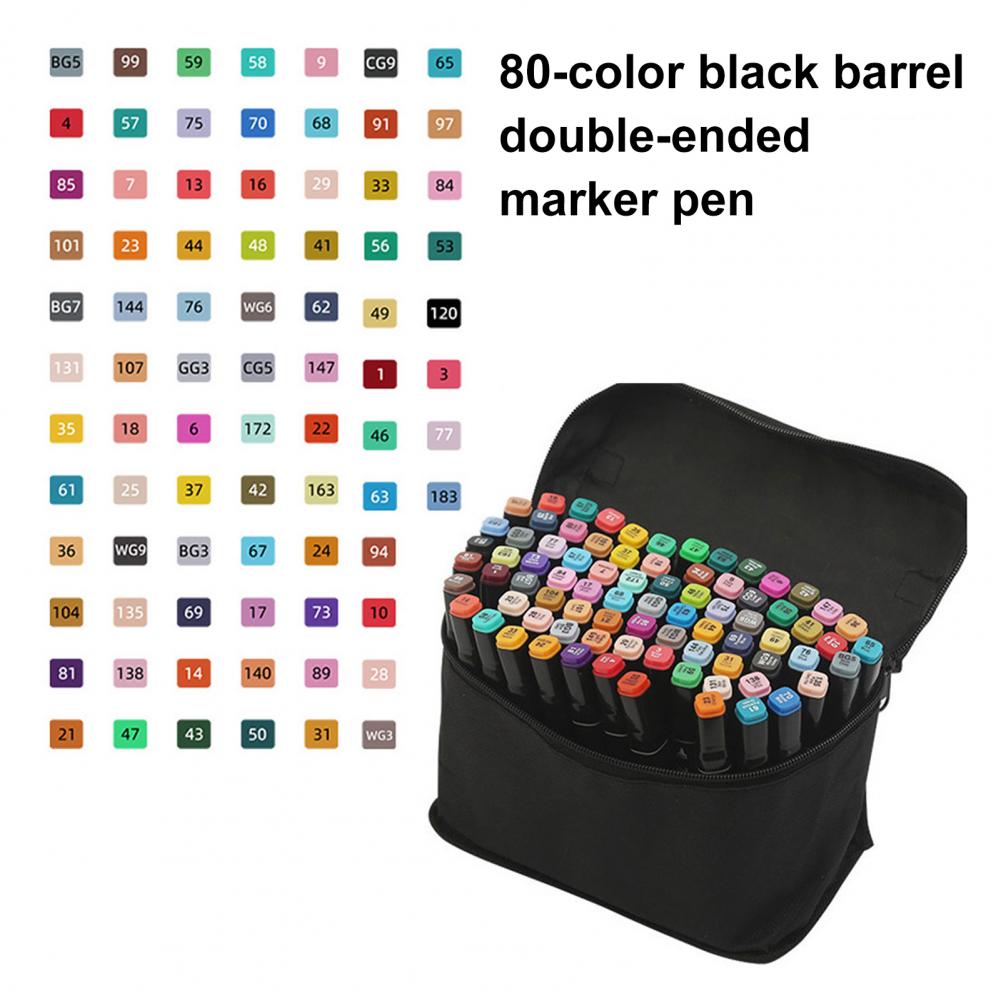 Illustration Marker Set - Odorless Double-ended Markers 80-color Dual Tip