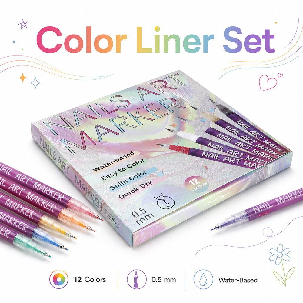 Illustration Marker Set - 12Pcs Fine Line Marker Pen Set