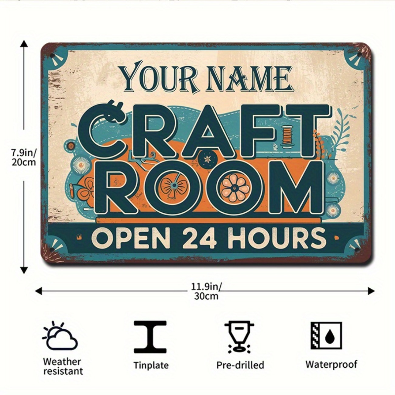 Art Craft Quotes - Personalized Vintage Metal Craft Room Sign,