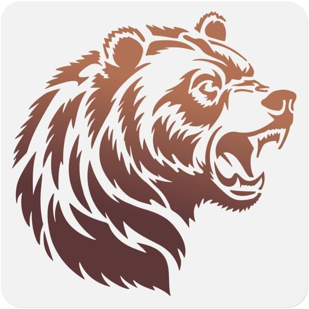Art And Craft With Paint - 1 Piece Roaring Bear Head Animal