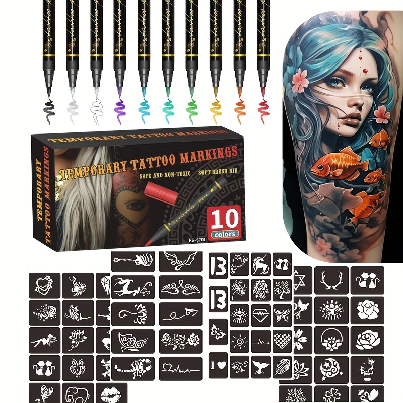 Illustration Marker Set - Temporary tattoo marker set with 10