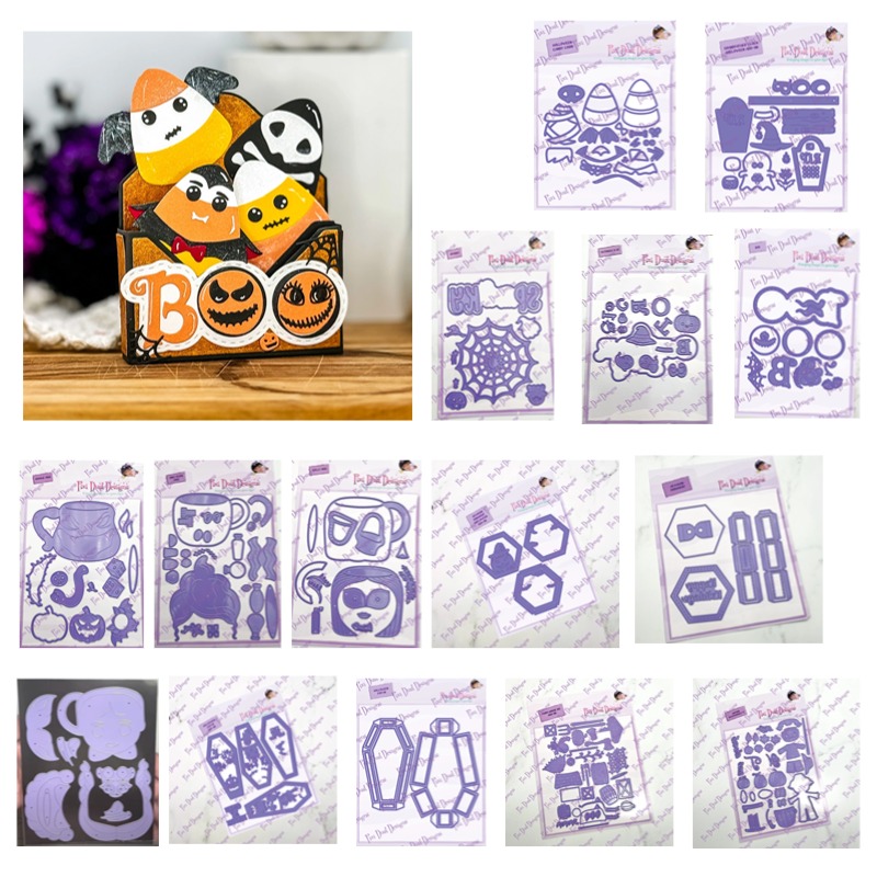 Rubber Stamp Blank - Clock Halloween Candy Boo Mug House