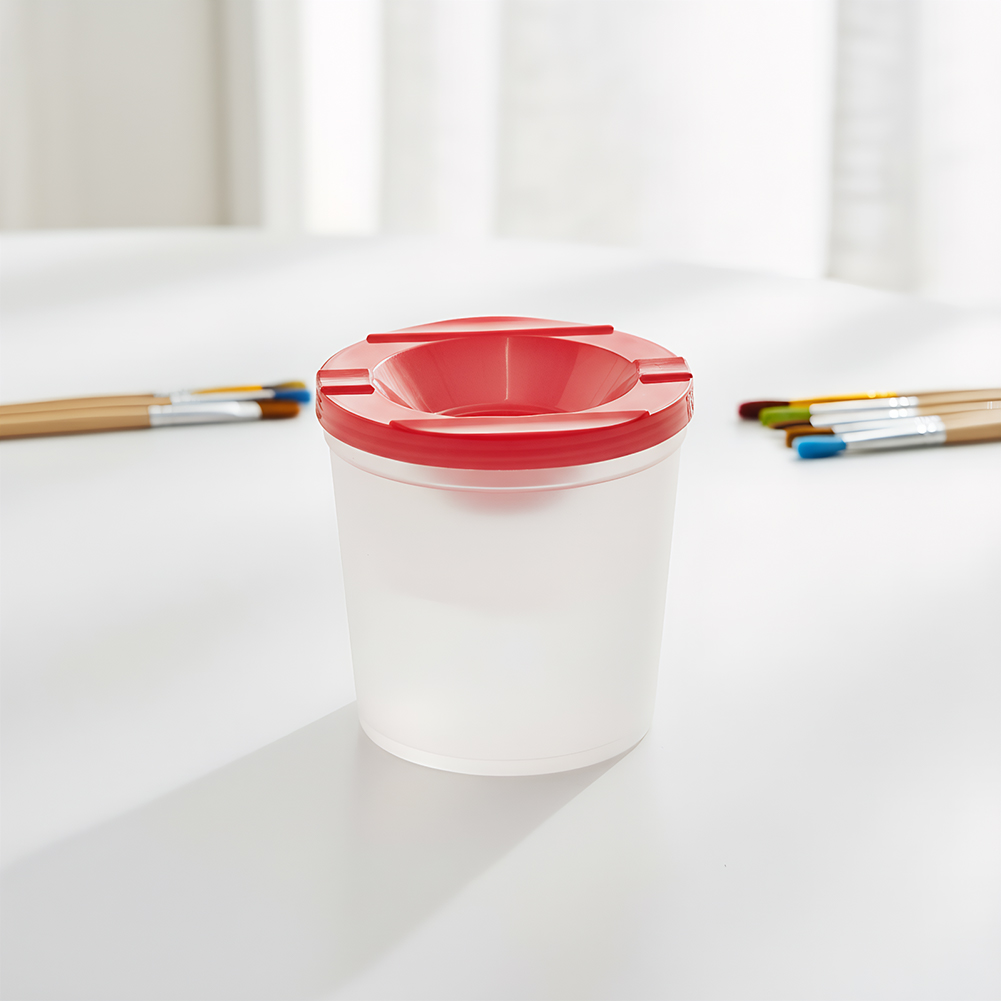 Art And Craft With Paint - Paint Water Cup with Colored Lids