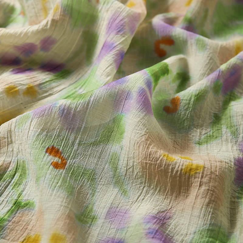 Silk Painting Dye - Lightweight Semi Sheer Tie Dye Floral