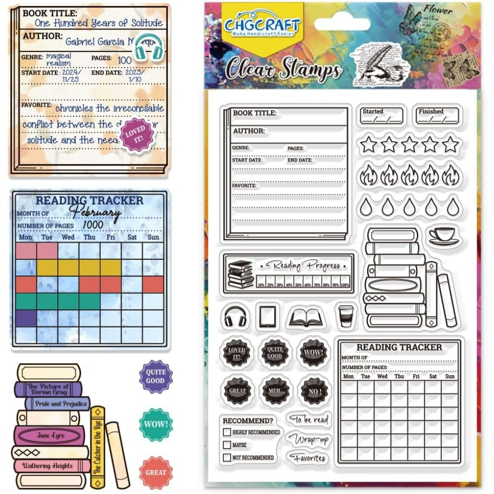 Rubber Stamp Blank - Reading Diary Clear Stamps Book Review
