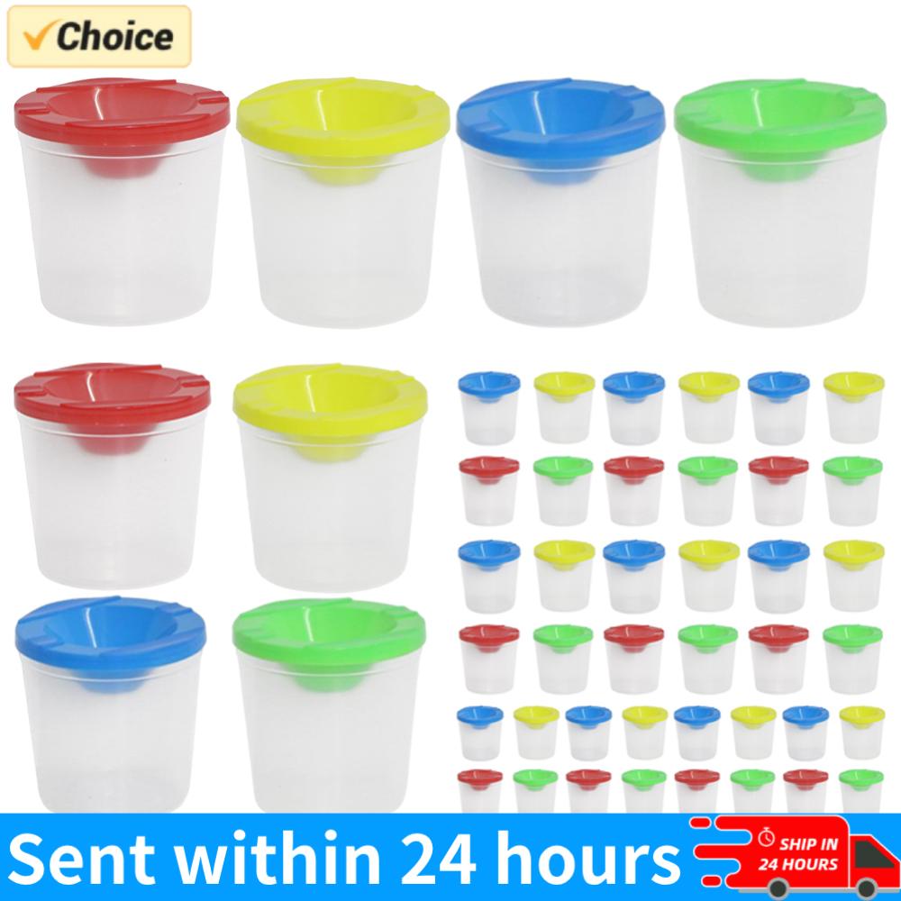 Art And Craft With Paint - Non-Spill Paint Cups with Colored Lids