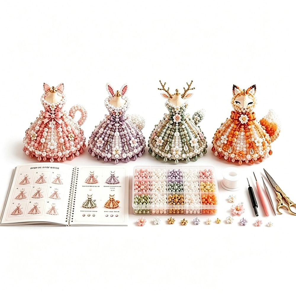 Art Craft And Design - Tiny Beads 3D Beaded Dress Kit