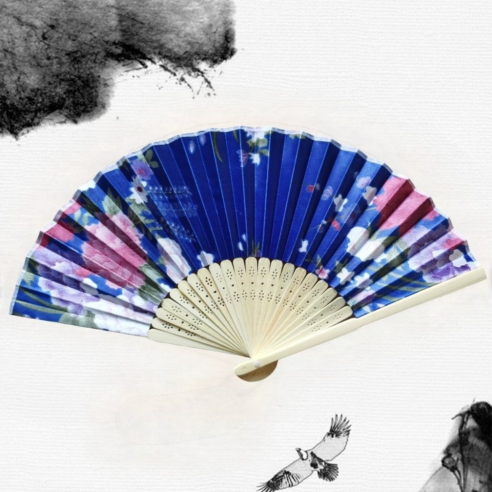 Art Craft And Design - Silk Material Chinese Folding Fan Flower