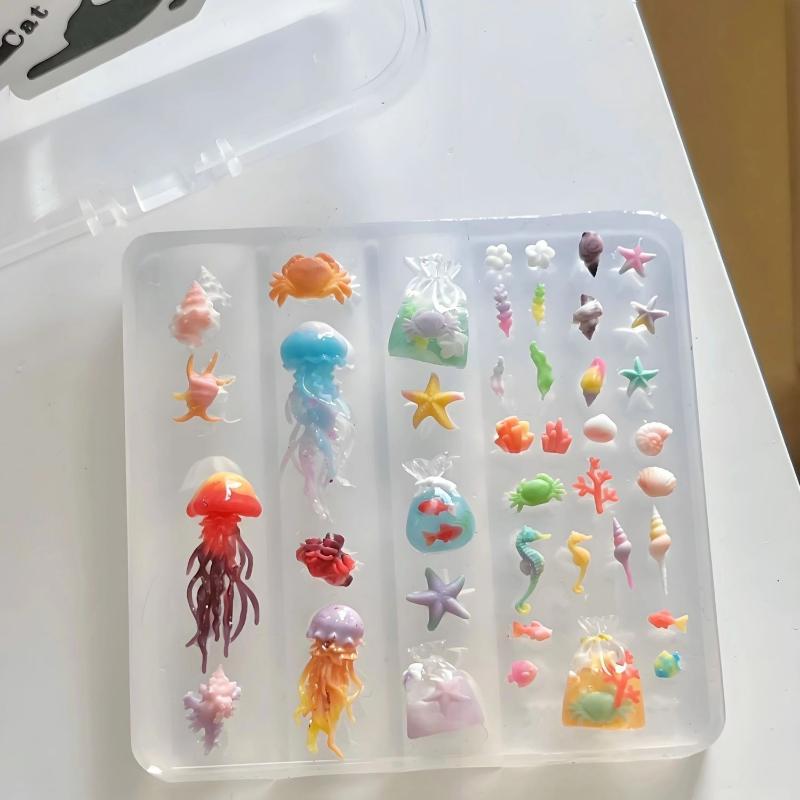 Art Craft Jellyfish - Manicure Mold For Nail Crafts; 3D