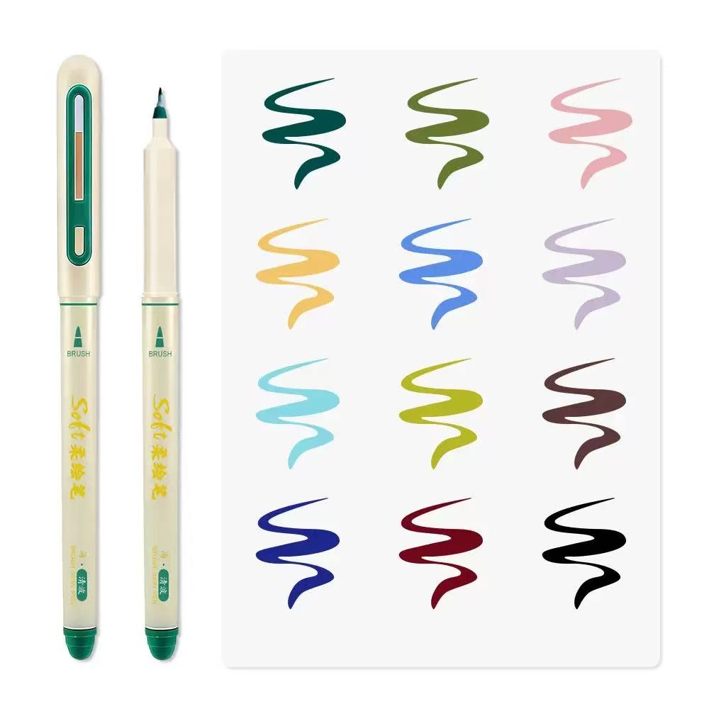 12PCS Fine-Liner Brush Pen Set - đánh giá và giá Art Craft Doodle