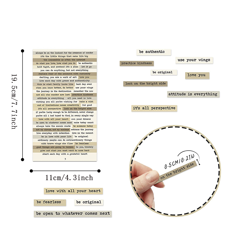 8pcs Brown Notes Quote Sticker - đánh giá và giá Art Craft Quotes