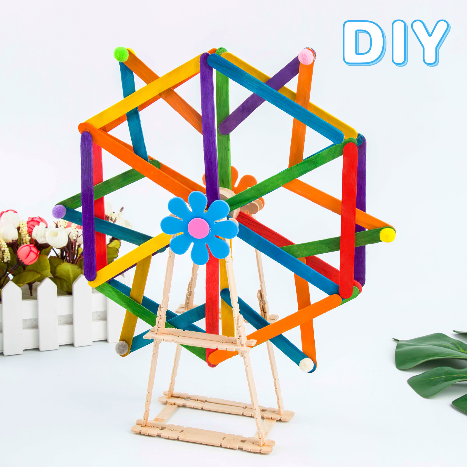 100Pcs Colored Wooden Craft St - đánh giá và giá Art Craft And Design