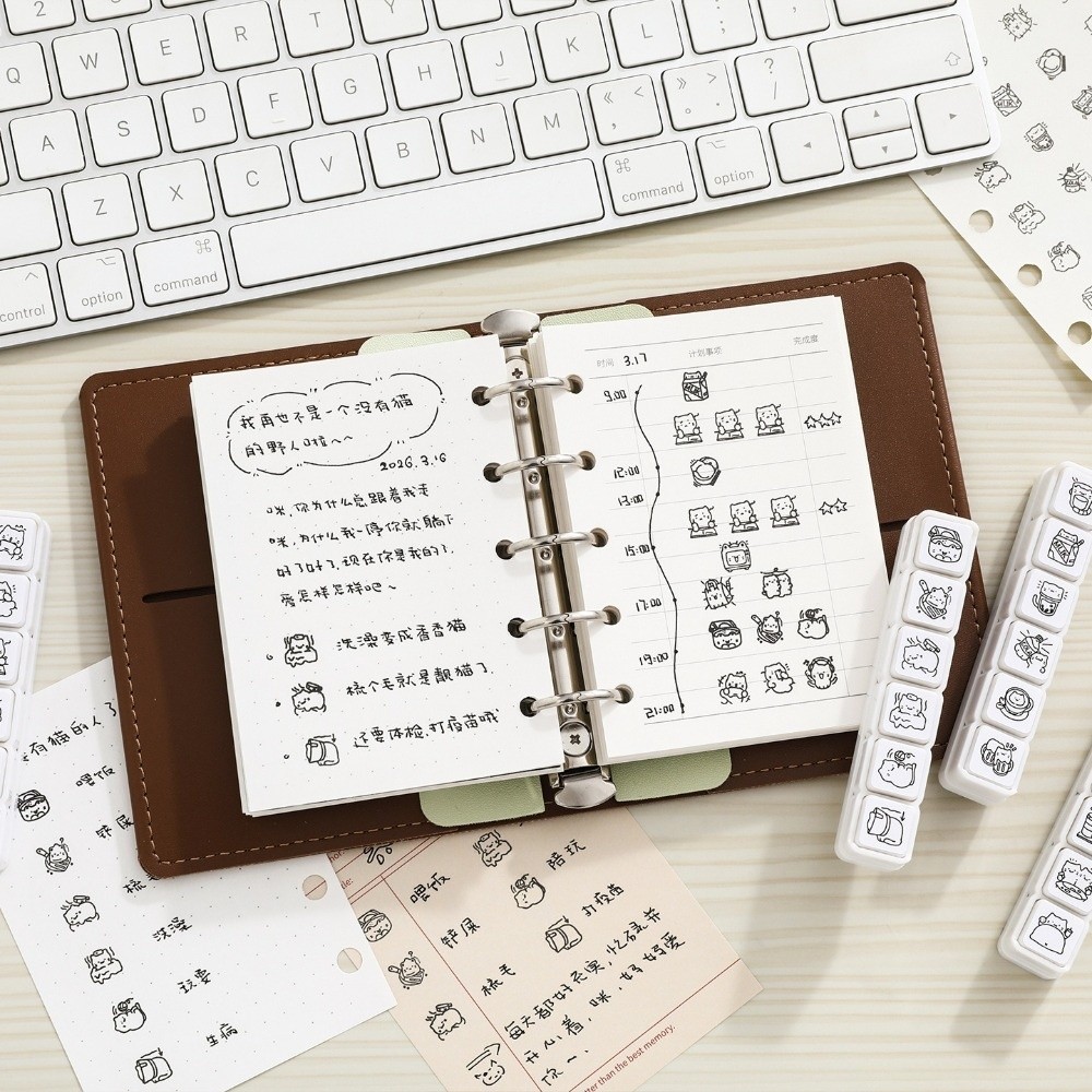 6pcs Cute Design Cat Emotion S - đánh giá và giá Rubber Stamp Blank