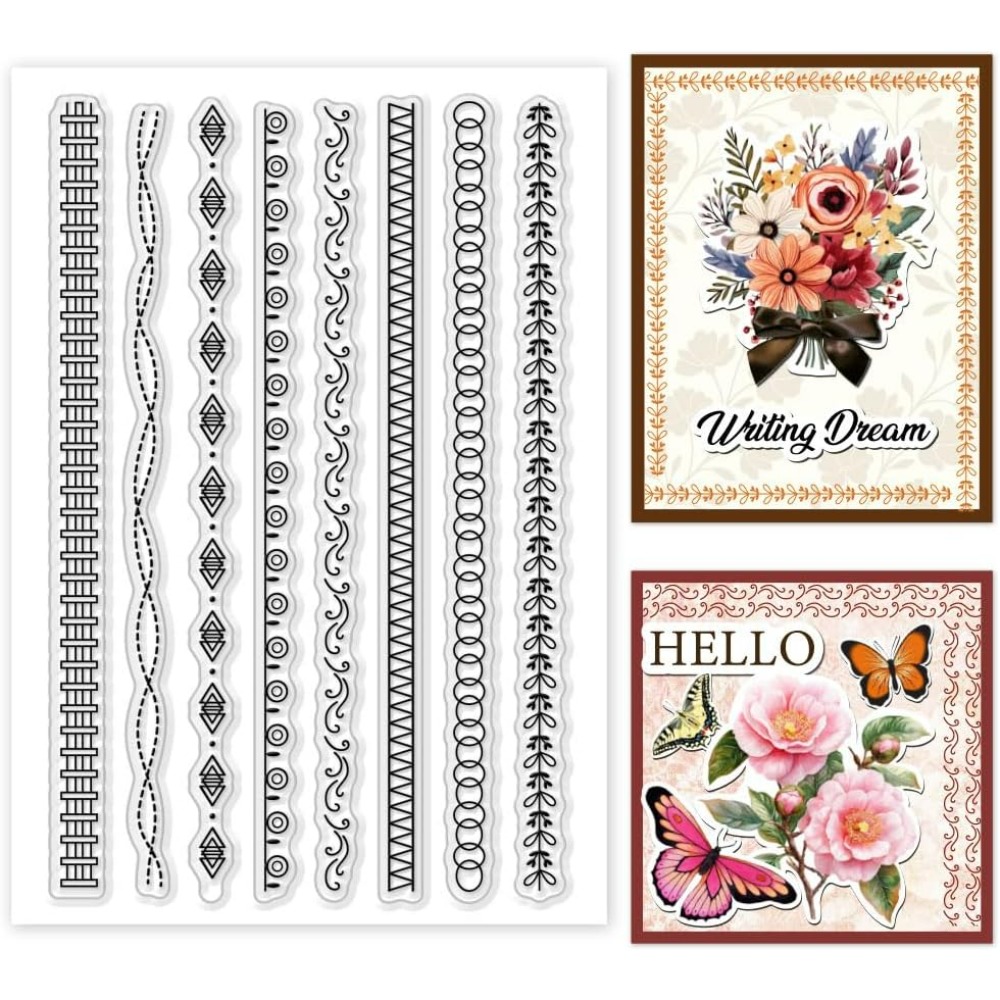 1 Sheet Lace Lines Clear Stamp - đánh giá và giá Rubber Stamp Blank