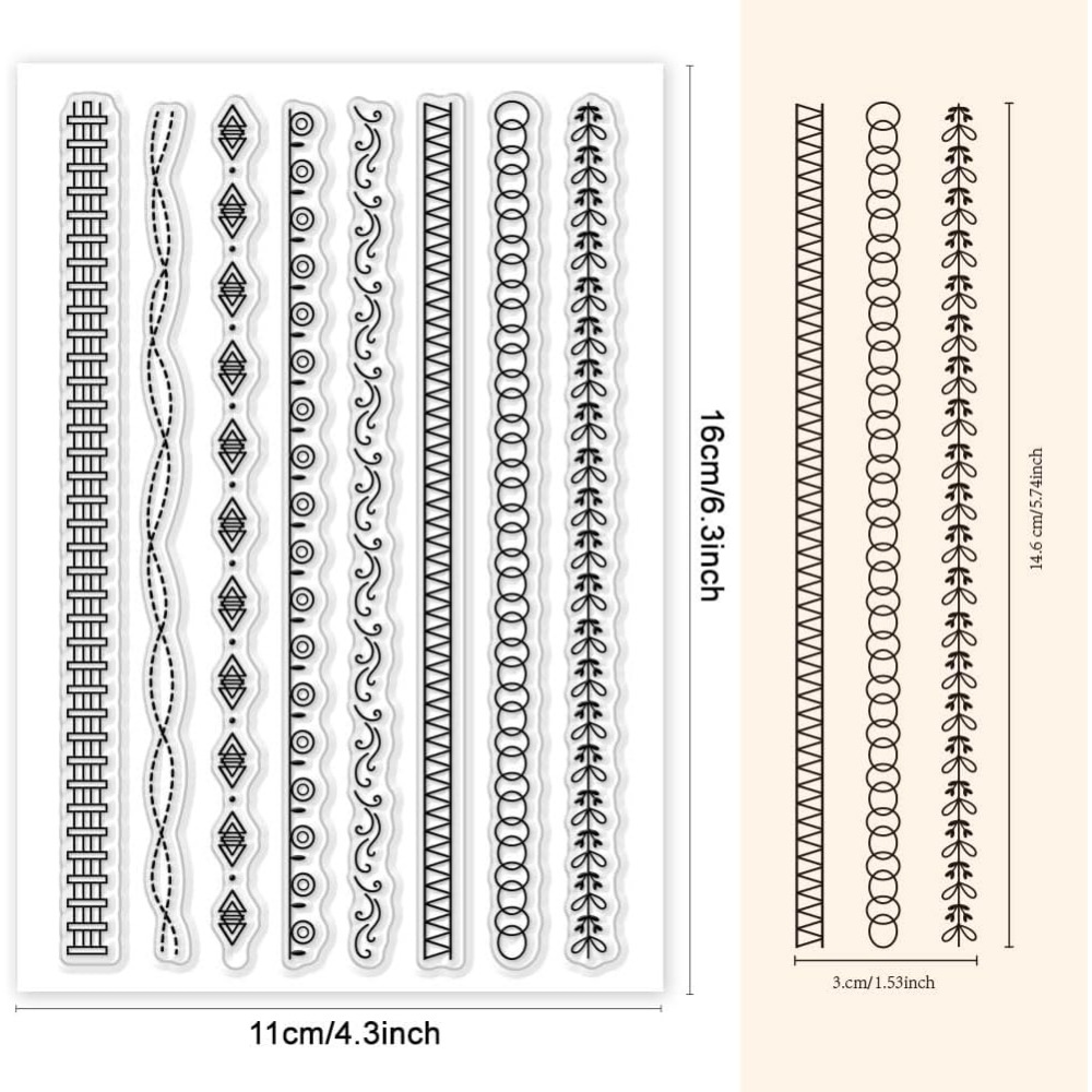 1 Sheet Lace Lines Clear Stamp - đánh giá và giá Rubber Stamp Blank
