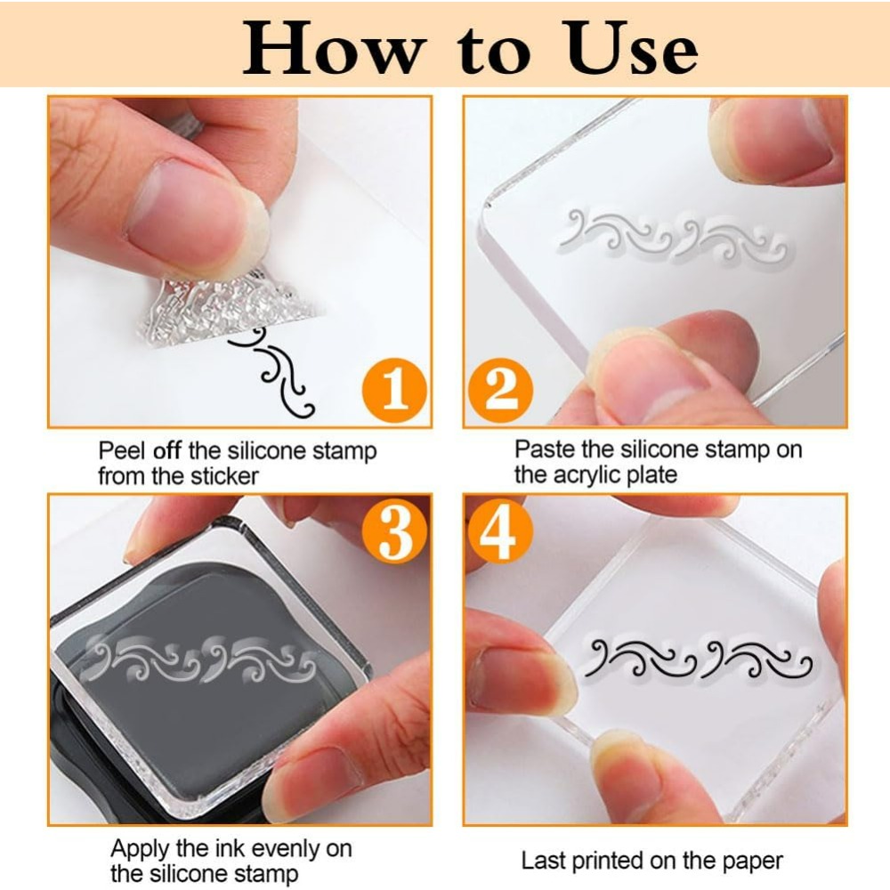 1 Sheet Lace Lines Clear Stamp - đánh giá và giá Rubber Stamp Blank