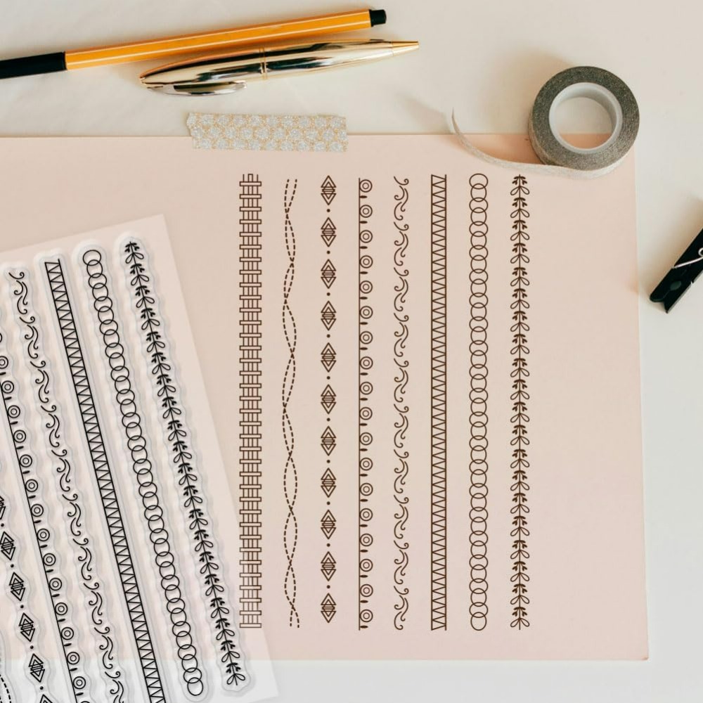1 Sheet Lace Lines Clear Stamp - đánh giá và giá Rubber Stamp Blank