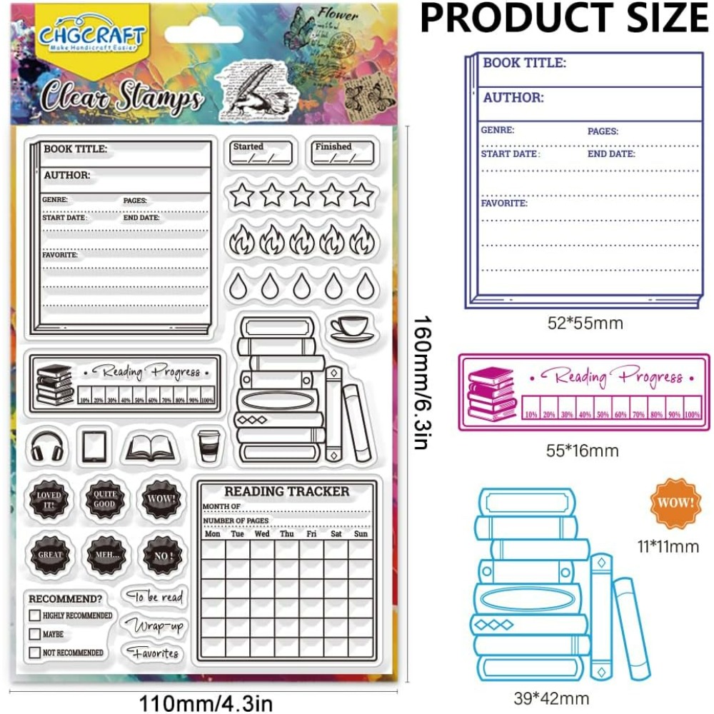 Reading Diary Clear Stamps Boo - đánh giá và giá Rubber Stamp Blank