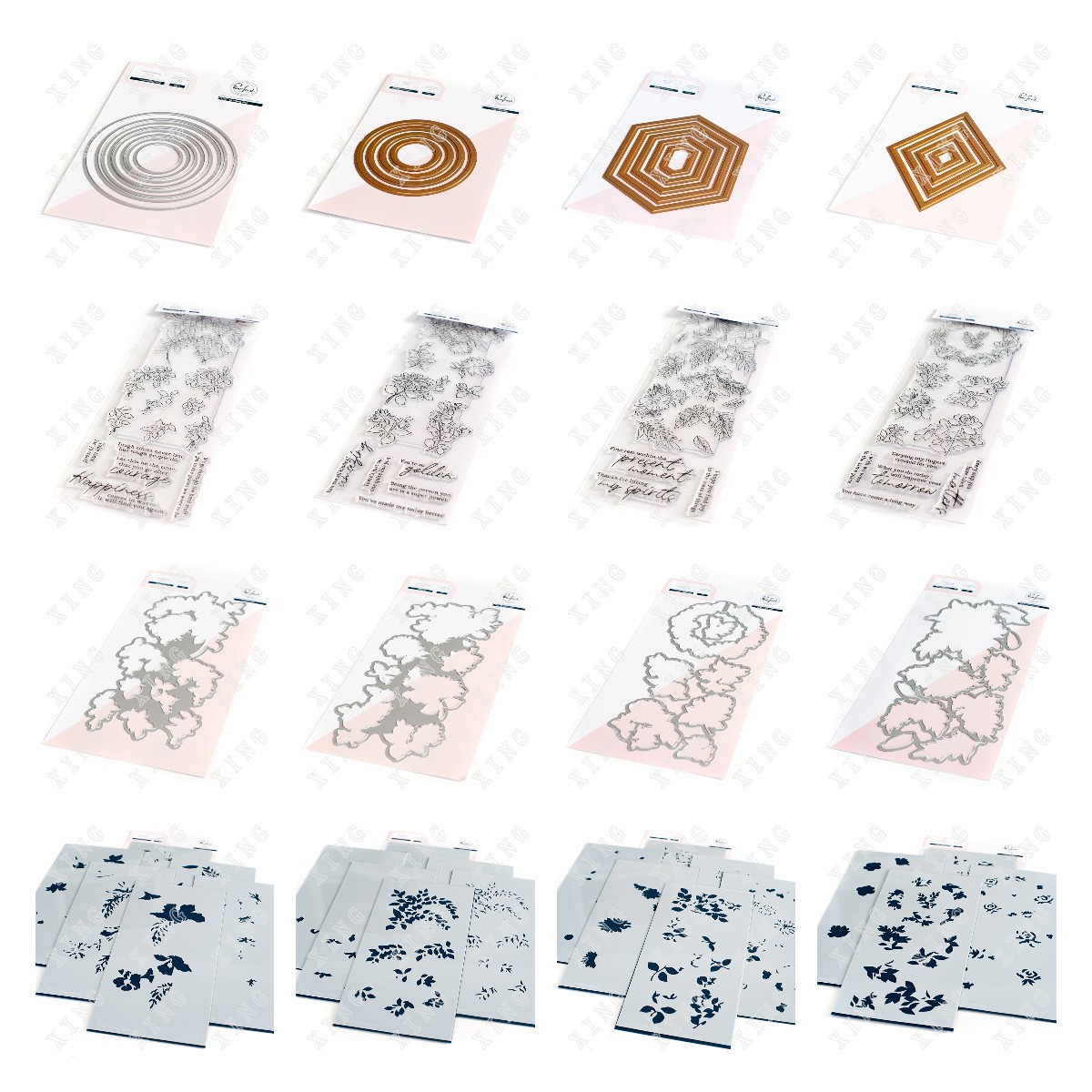 Rainbow Floral Pink Fresh Meta - đánh giá và giá Rubber Stamp Blank