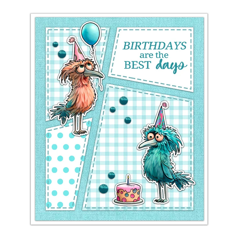 Funny Animated Birds Cutting D - đánh giá và giá Rubber Stamp Blank