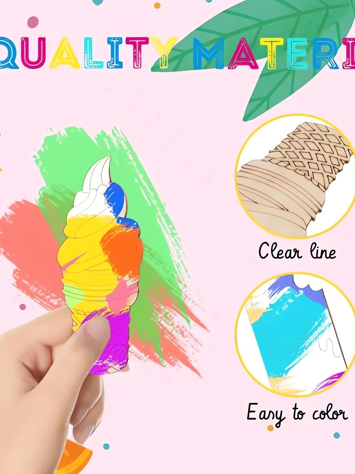 6/30pcs Ice Cream Wood Cutouts - đánh giá và giá Art Craft Doodle