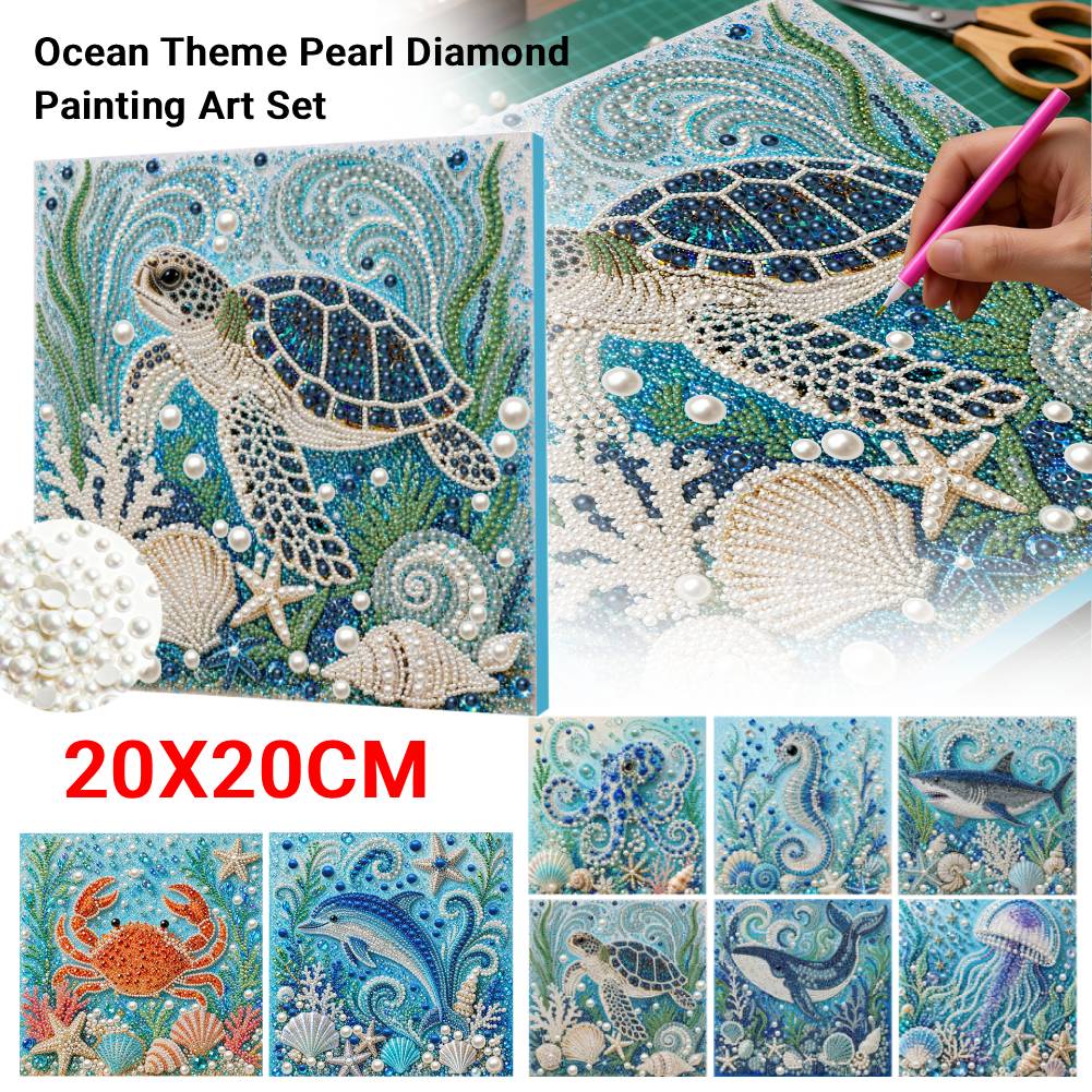 Ocean Theme DIY Pearl Diamond  - đánh giá và giá Art Craft Jellyfish