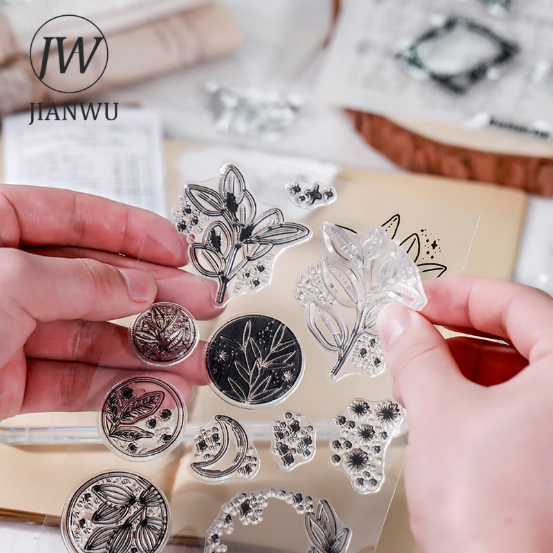 JIANWU Tối Giản Đen Trắng Tron - đánh giá và giá Rubber Stamp Blank