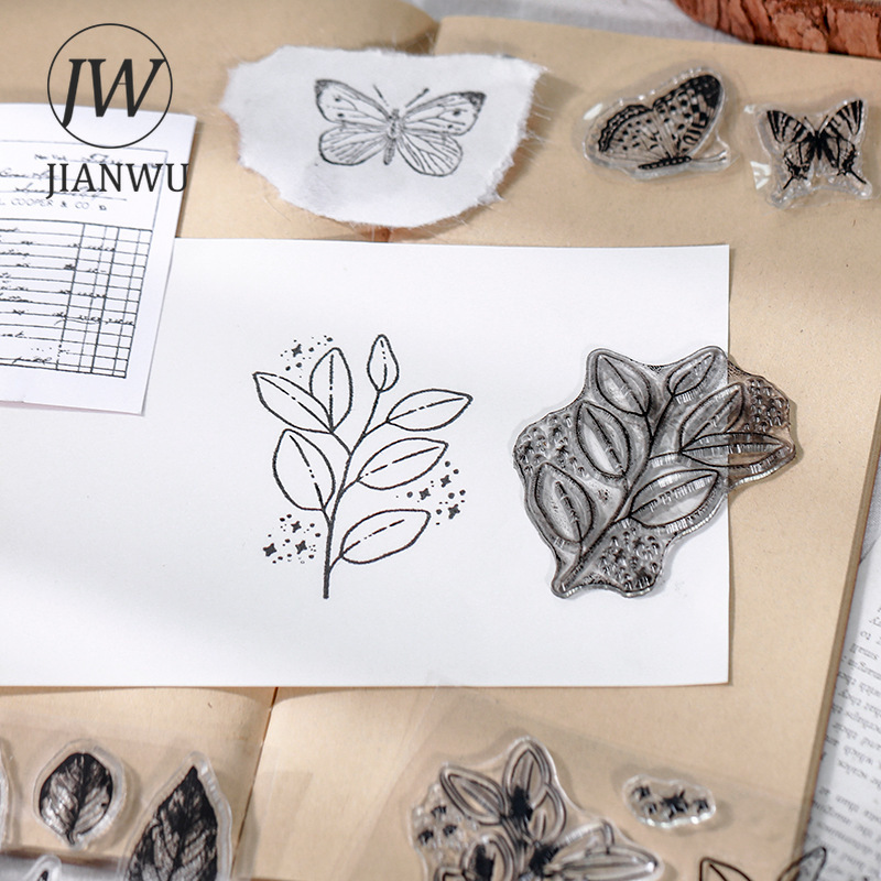 JIANWU Tối Giản Đen Trắng Tron - đánh giá và giá Rubber Stamp Blank