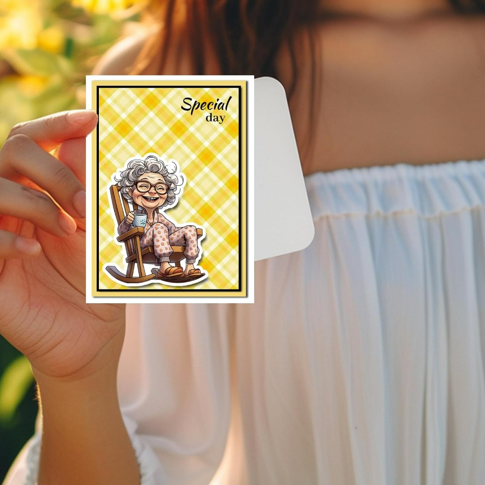 Smiling Old Lady Clear Stamps  - đánh giá và giá Rubber Stamp Blank