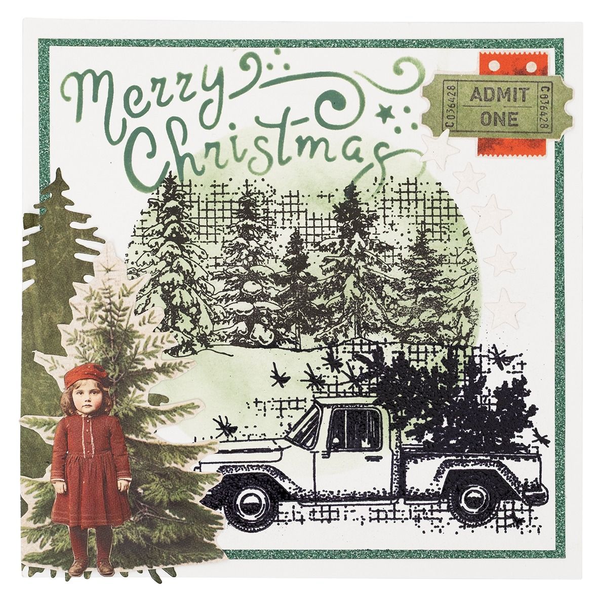 Starry background Winter Santa - đánh giá và giá Rubber Stamp Blank
