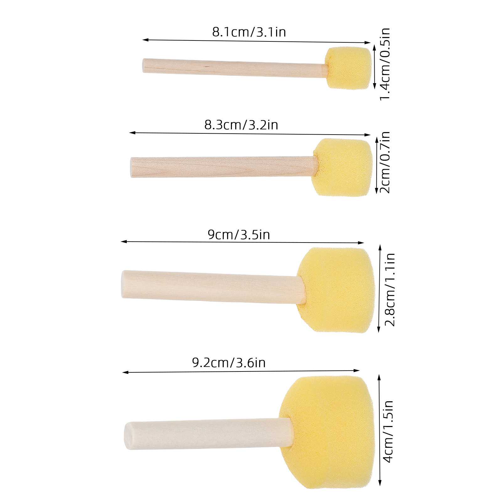 16Pcs Round Paint Sponge Brush - đánh giá và giá Art And Craft With Paint