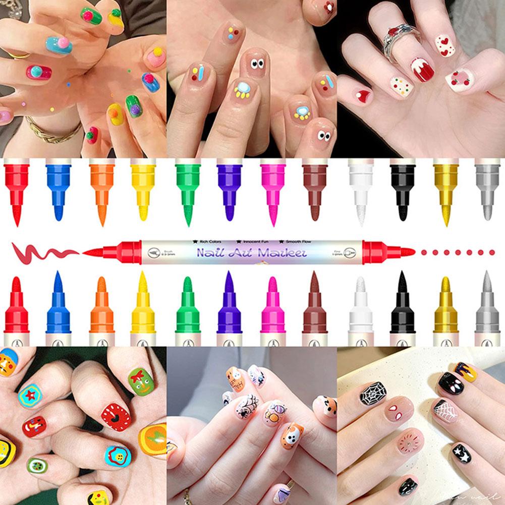 12 Colors Nail Art Marker Pens - đánh giá và giá Illustration Marker Set