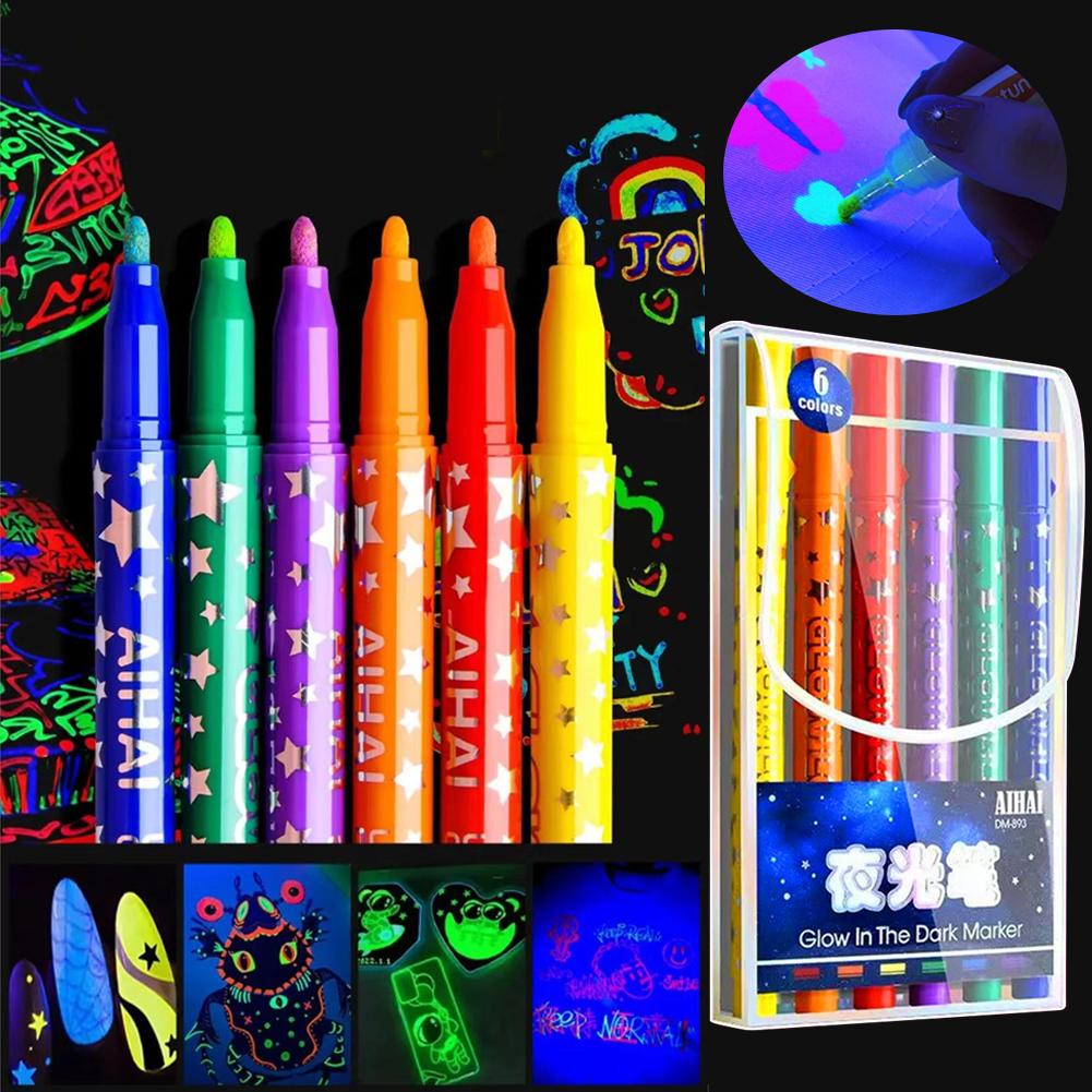 6 Colors Glow in the Dark Fluo - đánh giá và giá Art Craft Doodle