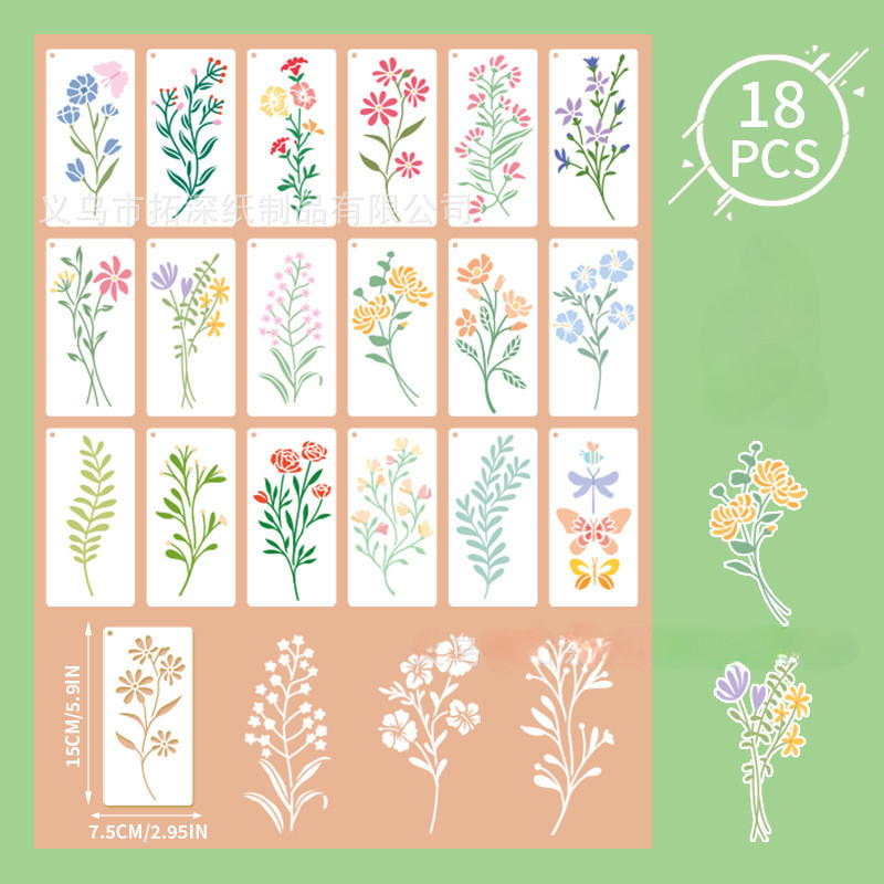 18PCS Geometric Floral Paintin - đánh giá và giá Art Craft Doodle